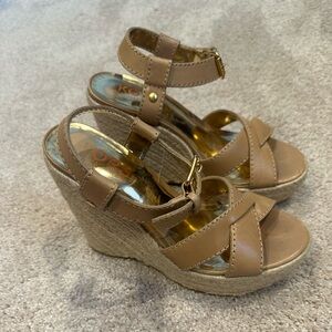 Michael Kors Tan Wedge Sandals
